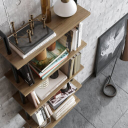 Decorotika Paula Bookcase Shelving Unit White Marble Effect & Gold - thumbnail 3