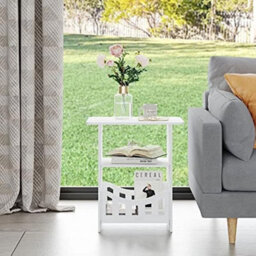 Square Bedside Table Nightstand Storage Shelf Coffee Tea Table - thumbnail 5