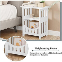 Square Bedside Table Nightstand Storage Shelf Coffee Tea Table - thumbnail 3
