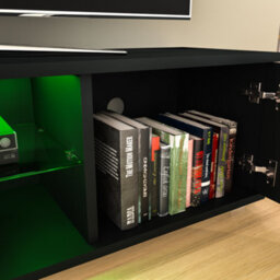 Lassic Vida Designs Cosmo Black 2 Door Led Tv Unit 140Cm Sideboard Cabinet - thumbnail 6