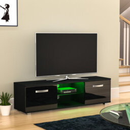 Lassic Vida Designs Cosmo Black 2 Door Led Tv Unit 140Cm Sideboard Cabinet - thumbnail 1