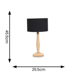 Valuelights Victoria Traditional Light Wood Candlestick Table Lamp With Black Drum Shade - thumbnail 6