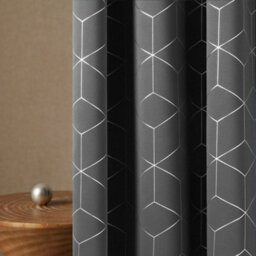 Deconovo Blackout Eyelet Curtains, Diamond Foil Printed Curtains Room Darkening For Boys Room, 66 X 72 Inch, Grey, One Pair - thumbnail 5