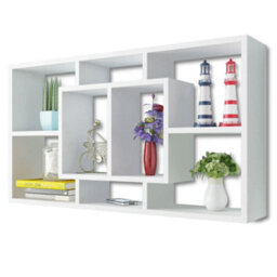 Vidaxl Floating Wall Display Shelf 8 Compartments White - thumbnail 3