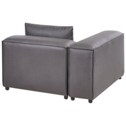 Beliani Corner Seat Brande Faux Leather Black Right Hand - thumbnail 5