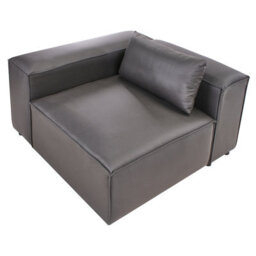 Beliani Corner Seat Brande Faux Leather Black Right Hand - thumbnail 6
