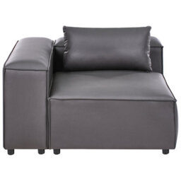 Beliani Corner Seat Brande Faux Leather Black Right Hand - thumbnail 4