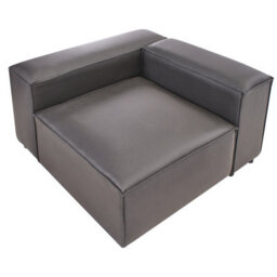Beliani Corner Seat Brande Faux Leather Black Right Hand - thumbnail 7
