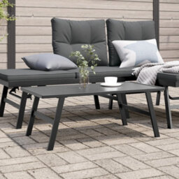Walplus Garden Coffee Table Black 90X45X35 Cm Powder-Coated Steel - thumbnail 1