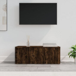 Berkfield Tv Cabinet Smoked Oak 80X34X30 Cm Engineered Wood - thumbnail 1