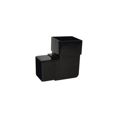 Floplast Square Line 92.5 Degree Square Downpipe Bend Black - Pack Of 2 - image 1