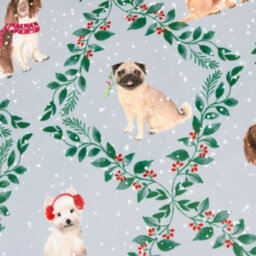 Evans Lichfield Christmas Dog Friends Printed Velvet Cushion Cover - thumbnail 4