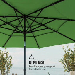 Outsunny Garden Parasol, Outdoor Umbrella With Tilt Function, Green - thumbnail 7