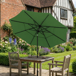 Outsunny Garden Parasol, Outdoor Umbrella With Tilt Function, Green - thumbnail 9