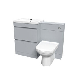 Nes Home Matte Grey 600mm Vanity Unit 2 Drawers Wc Unit & Btw Toilet - thumbnail 6