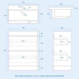 Nes Home Matte Grey 600mm Vanity Unit 2 Drawers Wc Unit & Btw Toilet - thumbnail 7