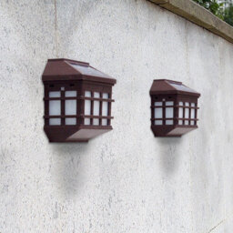 Gardenwize Pack Of 2 Solar Powered Flaming Lantern Effect Garden Wall Lights - thumbnail 1