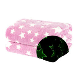 Wicked Gizmos Glow In The Dark Blanket Pink Soft Plush Fleece Throw With Luminous Star Print Cozy Lightweight And Machine Washable - thumbnail 6