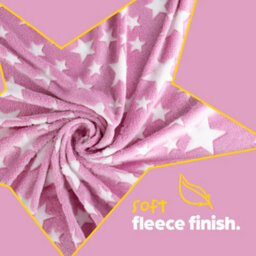 Wicked Gizmos Glow In The Dark Blanket Pink Soft Plush Fleece Throw With Luminous Star Print Cozy Lightweight And Machine Washable - thumbnail 5