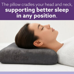 Aamira V Shaped Pillow Shredded Orthopaedic Memory Foam, Dark Grey, Head, Neck & Back Pregnancy Maternity Support, Washable Cover - thumbnail 5