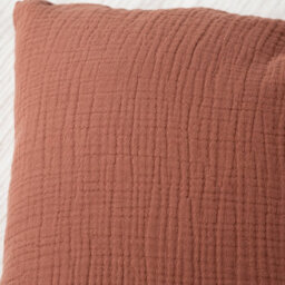Where Saints Go Ltd Terracotta Muslin Cotton Square Pillowcases Pack Of 2 60 X 60Cm - thumbnail 5