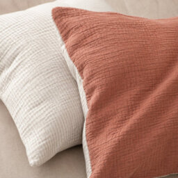 Where Saints Go Ltd Terracotta Muslin Cotton Square Pillowcases Pack Of 2 60 X 60Cm - thumbnail 7