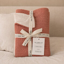 Where Saints Go Ltd Terracotta Muslin Cotton Square Pillowcases Pack Of 2 60 X 60Cm - thumbnail 2