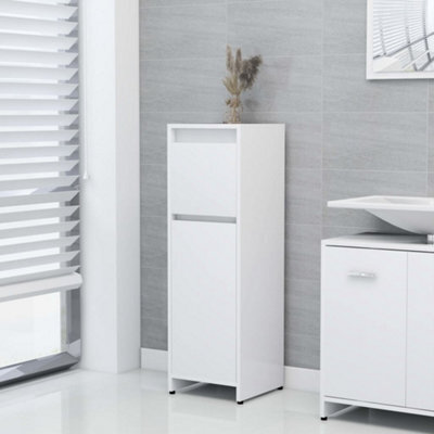 Walplus White Bathroom Cabinet 30X30X95 Cm Engineered Wood Storage Unit - image 1