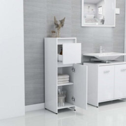 Walplus White Bathroom Cabinet 30X30X95 Cm Engineered Wood Storage Unit - thumbnail 3