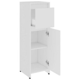 Walplus White Bathroom Cabinet 30X30X95 Cm Engineered Wood Storage Unit - thumbnail 6
