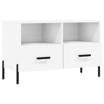 Berkfield Sturdy Tv Cabinet White 80X36X50 Cm Engineered Wood - image 1
