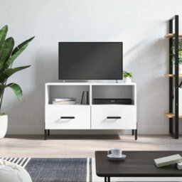 Berkfield Sturdy Tv Cabinet White 80X36X50 Cm Engineered Wood - thumbnail 2