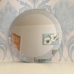 DEENZ Large Round Wall Mounted Mirror Frameless Sunburst Glitter - thumbnail 2