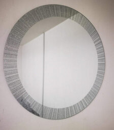 DEENZ Large Round Wall Mounted Mirror Frameless Sunburst Glitter