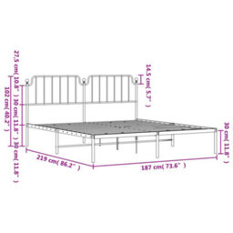 Berkfield Metal Bed Frame Without Mattress With Headboard Black 183X213Cm - thumbnail 9