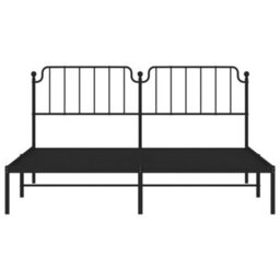 Berkfield Metal Bed Frame Without Mattress With Headboard Black 183X213Cm - thumbnail 5