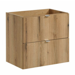 Heze Furniture Dove 2 Drawer Bathroom Cabinet Vanity Unit With Built-In Basin 60Cm - Evoke Oak - thumbnail 2