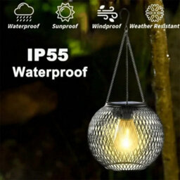 Set Of 2 Hanging Solar Cage Lights - Outdoor Decor - thumbnail 2