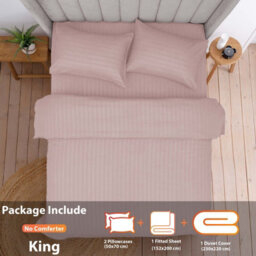 Aspire Homeware Peach Duvet Cover Complete Set, Reversible Modern Bedding Set, King (L)220Cm X (W)230Cm - thumbnail 2
