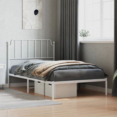 Berkfield Metal Bed Frame Without Mattress With Headboard White 107X203Cm - image 1
