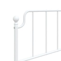 Berkfield Metal Bed Frame Without Mattress With Headboard White 107X203Cm - thumbnail 8