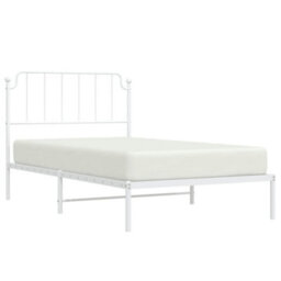 Berkfield Metal Bed Frame Without Mattress With Headboard White 107X203Cm - thumbnail 3