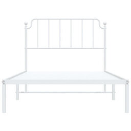 Berkfield Metal Bed Frame Without Mattress With Headboard White 107X203Cm - thumbnail 5