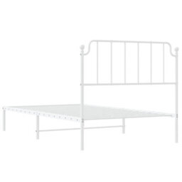 Berkfield Metal Bed Frame Without Mattress With Headboard White 107X203Cm - thumbnail 7