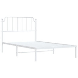 Berkfield Metal Bed Frame Without Mattress With Headboard White 107X203Cm - thumbnail 4