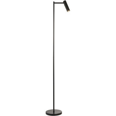 Loops 1250mm Floor Lamp - Matt Black Modern Sofa Reading - Standing Led Light Base & Shade - image 1