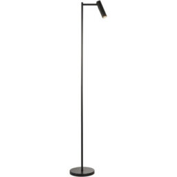 Loops 1250mm Floor Lamp - Matt Black Modern Sofa Reading - Standing Led Light Base & Shade - thumbnail 1