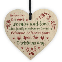 Red Ocean Memorial Christmas Gift Tree Decoration Mum Dad Grandad Grandma Nan Gran Wooden Sign