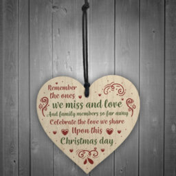 Red Ocean Memorial Christmas Gift Tree Decoration Mum Dad Grandad Grandma Nan Gran Wooden Sign - thumbnail 2