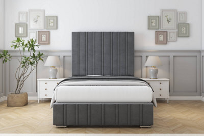 "Sloomy Langston Armour Coniston Deep-Sided Bed Frame With 50"" Upholstered Headboard 4' Small Double" - image 1